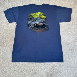 Bayside Great Smoky Mountains National Park T-Shirt Mens L Navy Blue USA Made